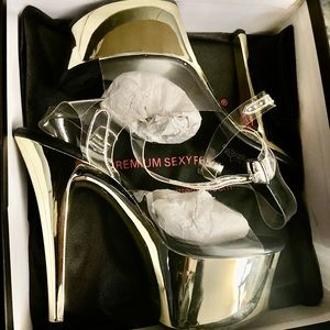 Pleaser Gold Heels